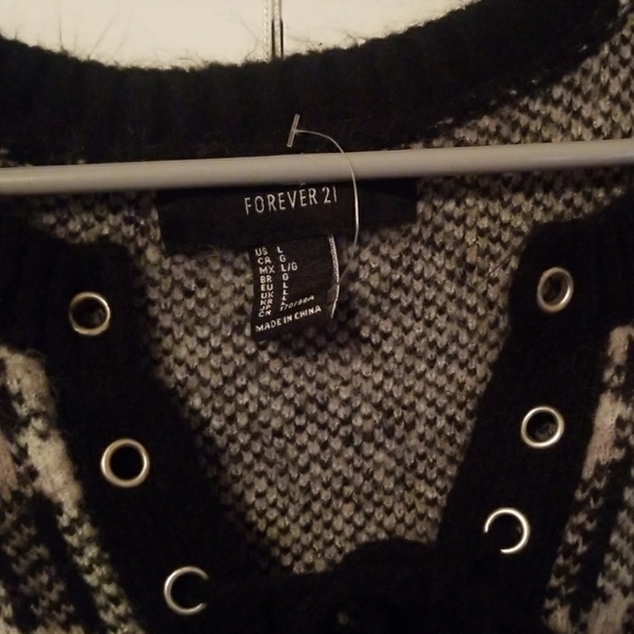 FOREVER 21| Plaid Lace Up Sweater Dress - Picture 4 of 5